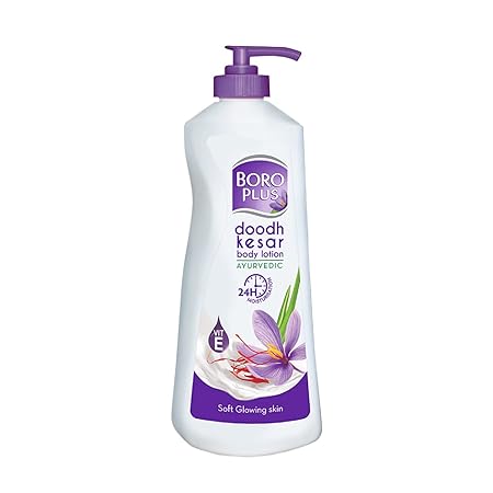 BoroPlus Body Lotion |Provides 24 hour moisturisation|100% Ayurvedic Lotion| Gives Non-Greasy, Glowing Skin | Vitamin E | No more Roughness & Dryness | For Dry and Normal Skin | With Goodness of Dhoodh, Badam & Kesar – 400ml at Rs. 128