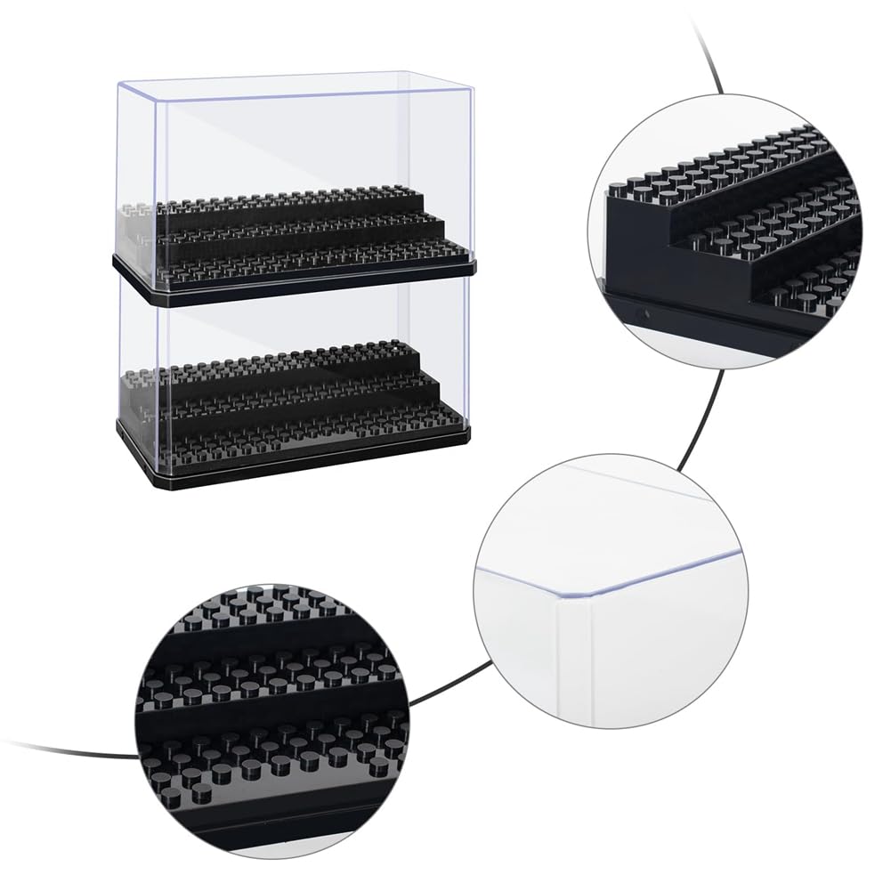 Minifiguren-Präsentationsbox, Stapelbare, Staubdichte Baustein-Präsentationsbox für Actionfiguren-Spielzeug
