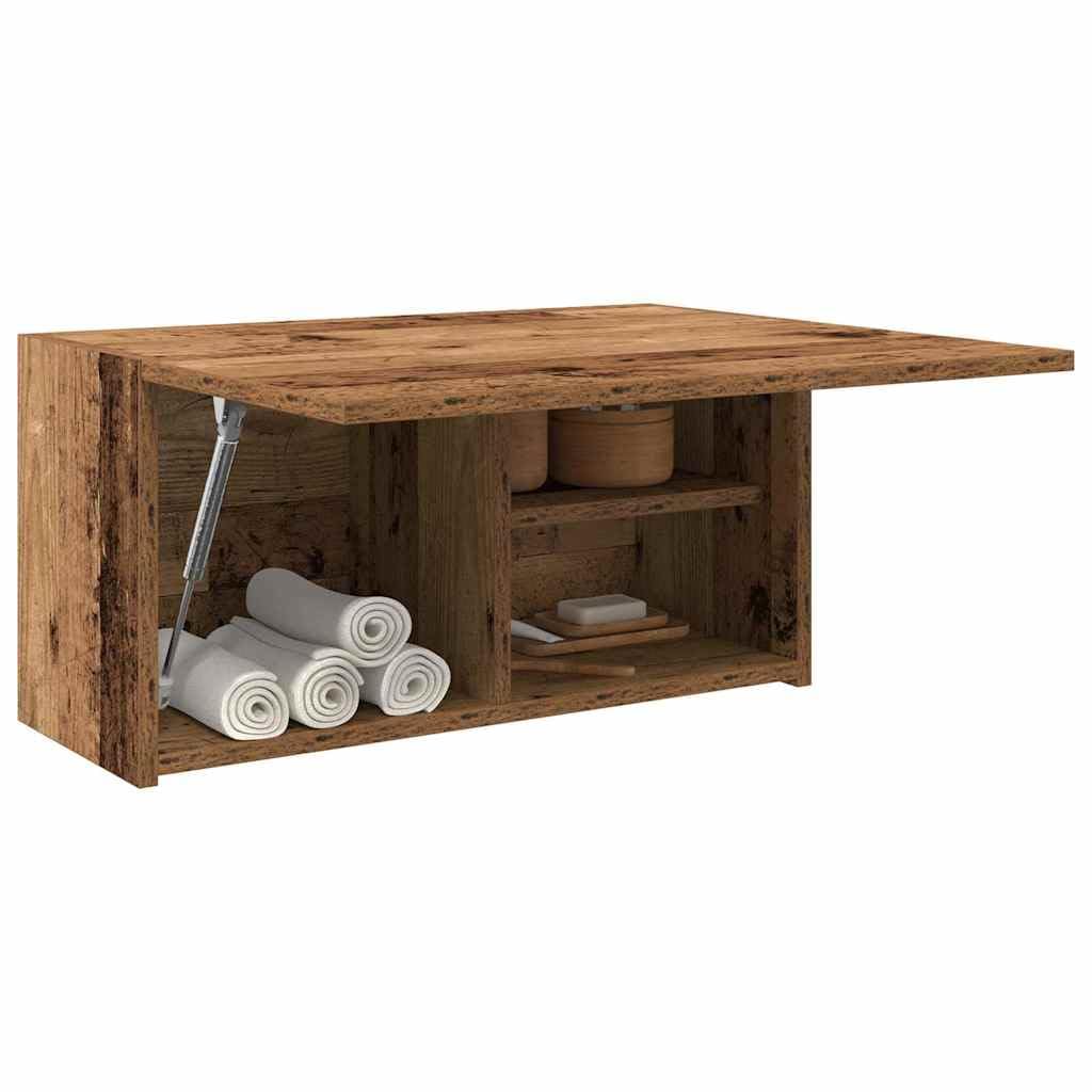 Gecheer Armoire Murale de Salle de Bain en Bois d'Ingénierie, 60 x 25 x 30 cm, 60 kg, Installation Facile, Multifonctionnelle