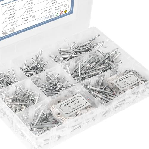 Zkenird ZK-20240414 600Pcs Rivets Assortment Kit, 8 Size Pop Rivets thumb #1