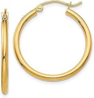 Brincos de argola de ouro amarelo 10 k 2 mm conjunto de argolas de orelha redondo clássico joias finas para mulheres presentes para ela, Ouro amarelo