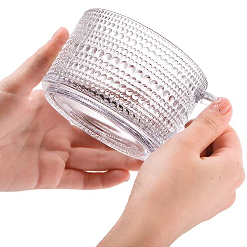 Zoofox Set Of 4 Glass Coffee Mugs, 14 Oz Clear Glass Cups With Golden Spoons, Vintage Embossed Coffee Cups Set For Latte, Espresso, Cappuccino, Cereal, Yogurt, Tea And Hot Beverage #TOP2