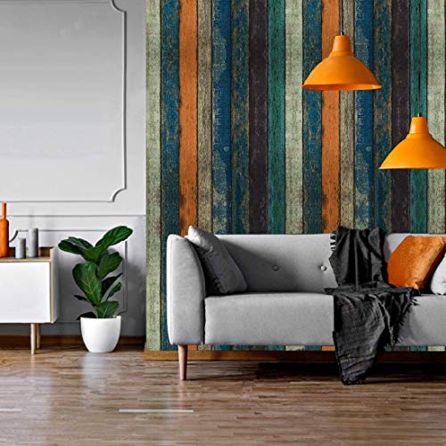 Image of JAAMSO ROYALS Multicolor Wooden Wall Simulation Wallpaper for Furniture, Wooden Wallpaper, PVC Wallpaper, Door Wallpaper Waterproof, Wood Wallpaper, Wooden Wallpaper for Walls (1000 CM X 45 CM)