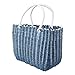 ZYuan Carrello della Spesa Verdure Cesto di Frutta Cesto Tessuto con Manico drogheria Rattan bidone Multiuso Cibo Frutta Sundries canestro organizzatore (Color : Navy)