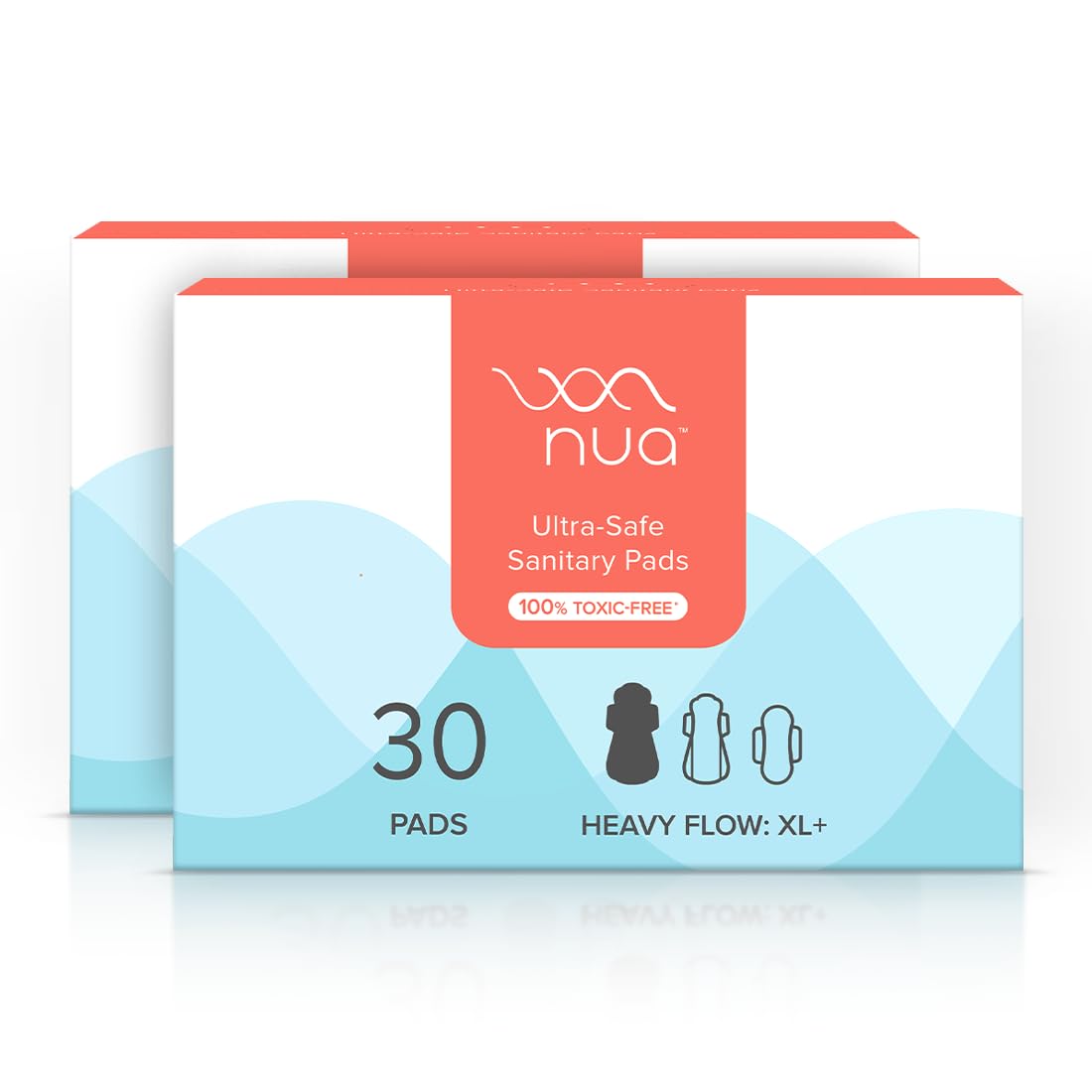 Nua Ultra-Safe Sanitary Pads For Women | 30 Ultra Thin Pads | Heavy Flow-XL+ | Safe on Skin | Toxic-Free & Rash-Free | Unscented | 50% Wider Back| Leakproof | Made Safe (Pack of 2) (B0CRBGG267) Amazon Price History, Amazon Price Tracker