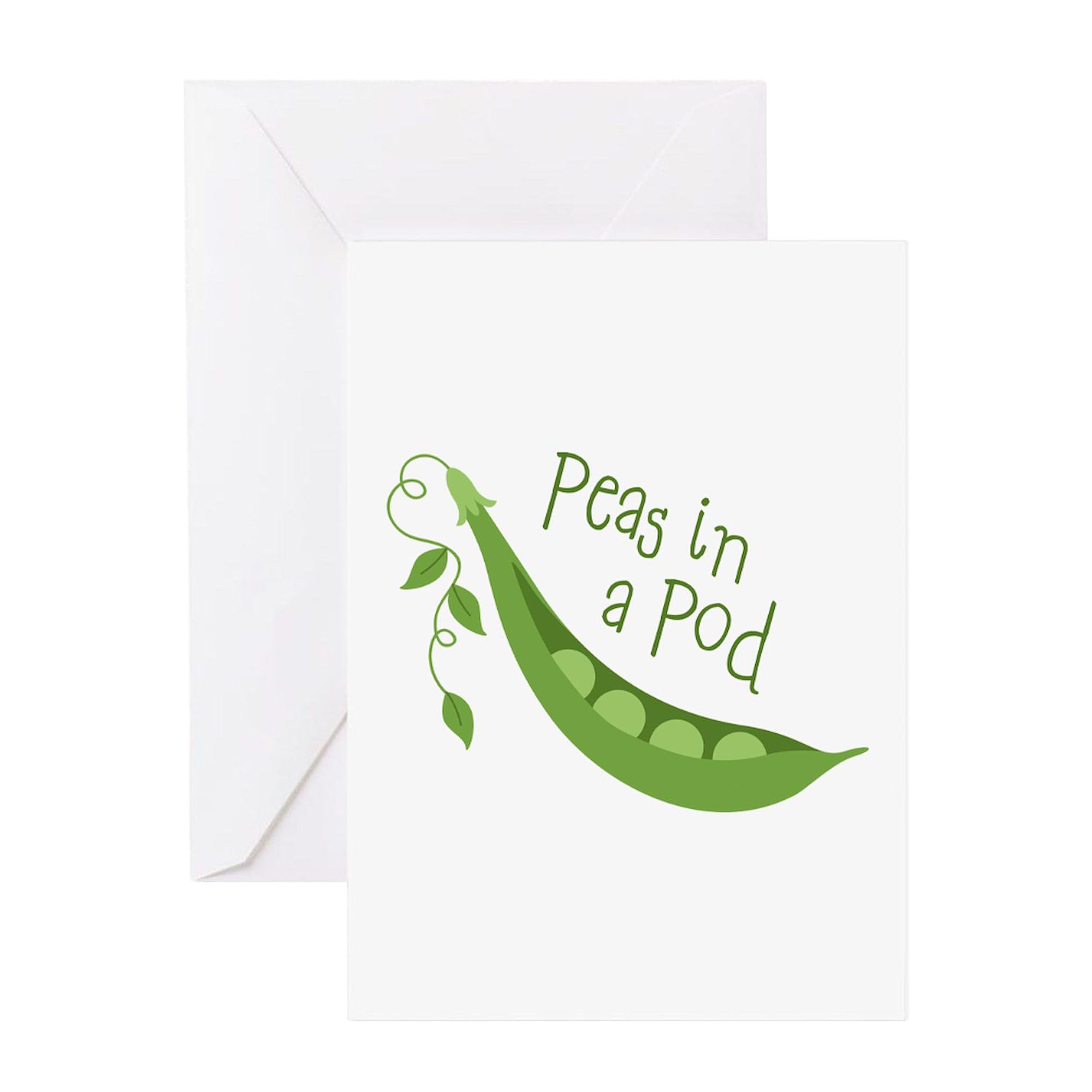 CafePress Peas In A Pod Greeting Cards Folded Greeting Card Matte