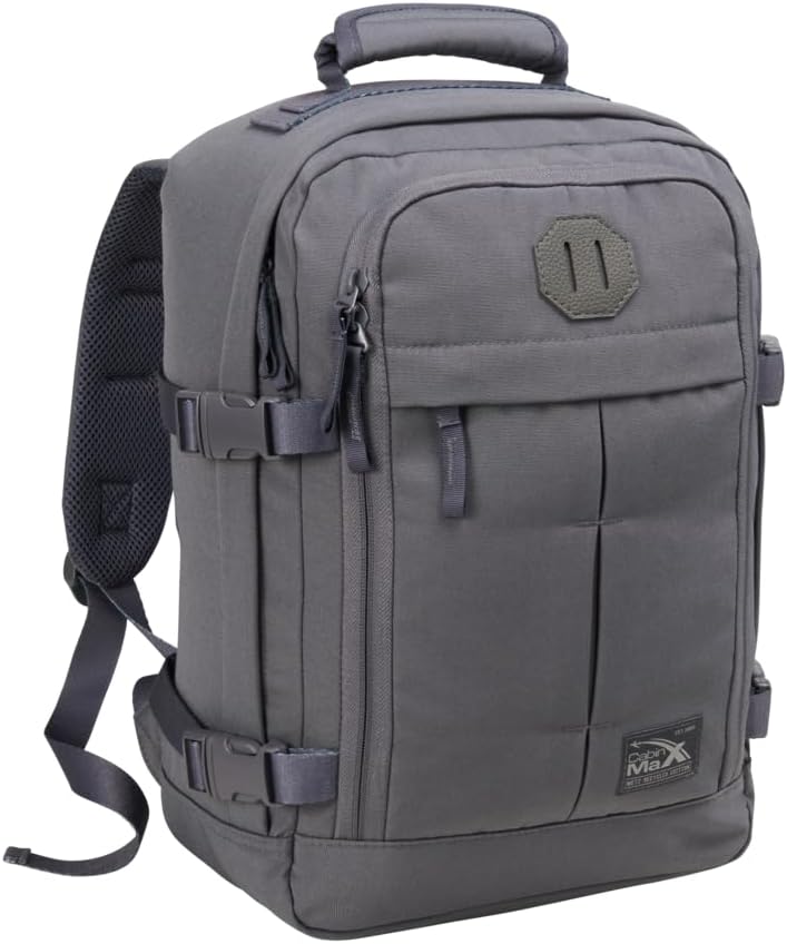 Cabin Max Metz Travel Backpack 40 x 30 x 20 cm – Ideal for Airplane, Compatible with Wizz Air and Eurowings, Magma Grey, 40 x 30 x 20cm