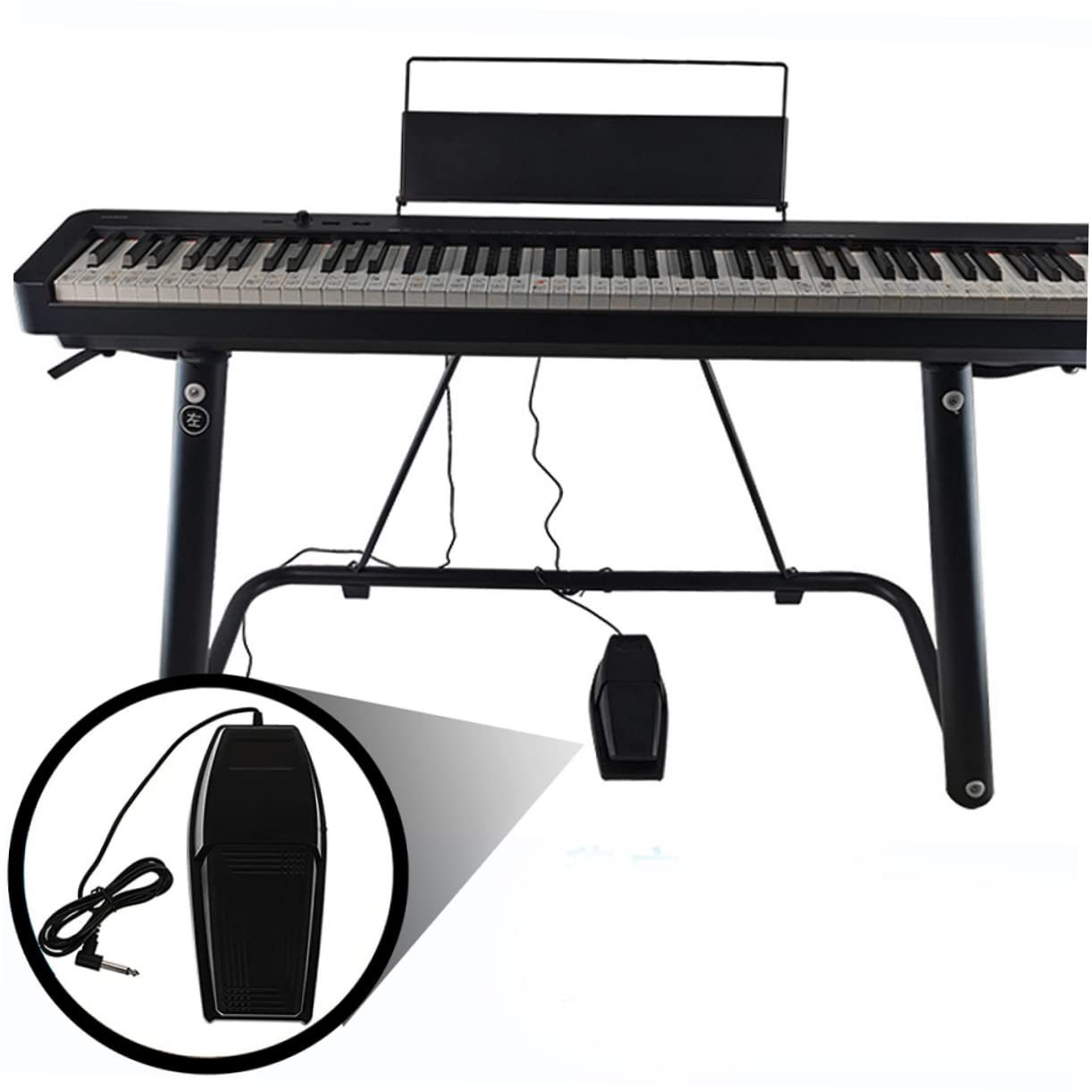 ERINGOGO Pedale Sustain Resistente e Portatile per Pianoforte Digitale Nero in Gomma e Abs per Tastiere Elettroniche e Pianoforti Professionali