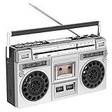 ●【RADIO CASSETTE】: Une mauvaise connexion ne devrait pas interrompre la fête. La radio portable stéréo Boombox est équipée d'un lecteur SD, d'un port USB, d'une entrée auxiliaire 3,5mm et d'une prise casque pour des sessions musicales interminables à partir de diverses sources audio.