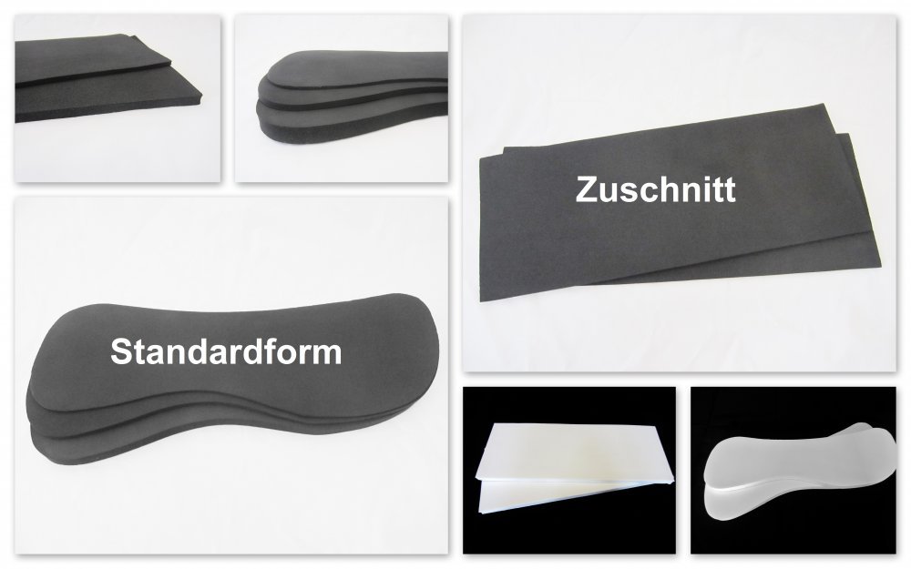 1 Paar Einlagen für Sattelunterlagen oder Pads, Verschiedene Formen und Materialien