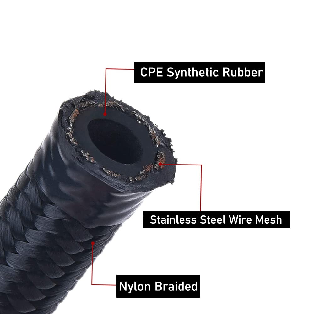 05 - SS Braided Smooth Bore PTFE Hose - Non-Conductive - (R115-5) - US - Foto 2