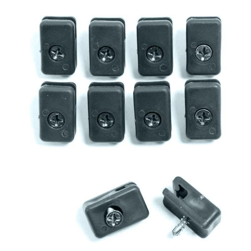 ESTEXO Montagezubehör für Zaunset Zubehör Maschendrahtzaun Set Pfostenkappen Strebenkappen Spanndrahthalter Anthrazit (10er Set Spanndrahthalter)