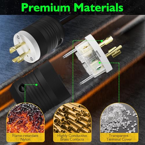 Image of 1 Pack NEMA L14-20P Locking Plug, 20 Amp Generator Replacement Plug 125 /250V 3 Pole 4 Wire Grounding,Twist Lock Adapter Male Plug , Industrial Grade Heavy Duty, UL Listed (E355464)