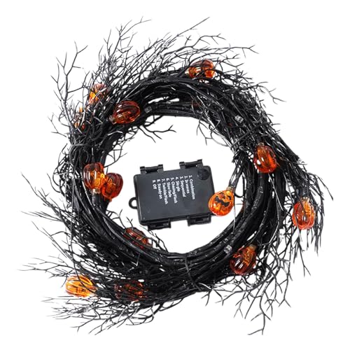 Decoración de Halloween Pumpagirland - guirnalda iluminada de Halloween con calabaza - decoración del hogar para interior y exterior jardín de otoño