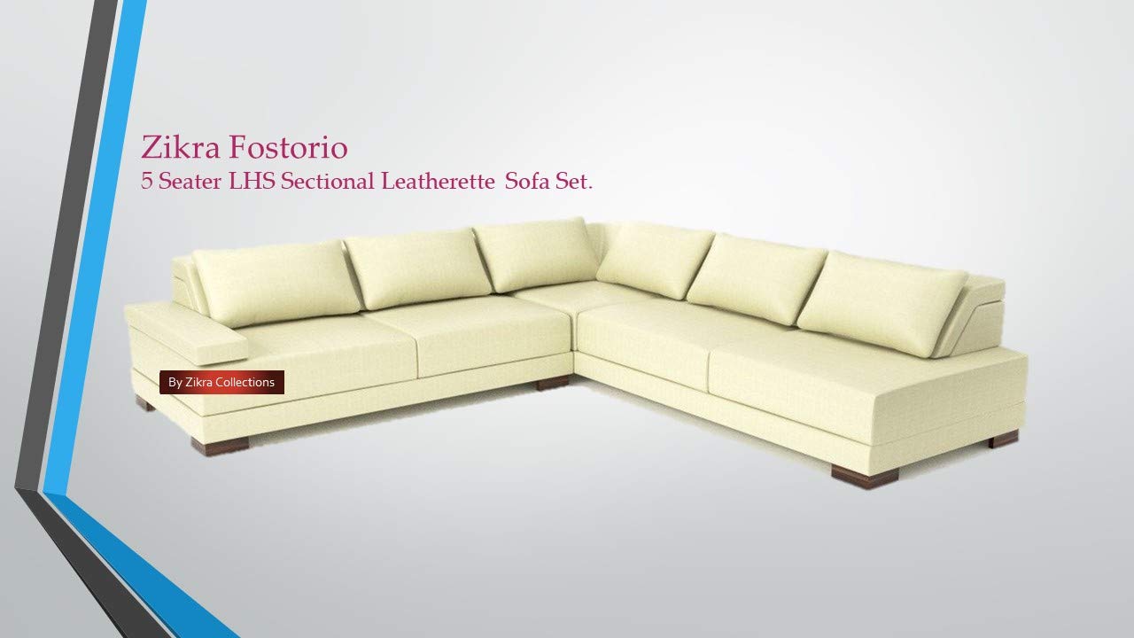 ZikraFostorio 5 Seater LHS Sectional Leatherette Sofa - Beige Colour