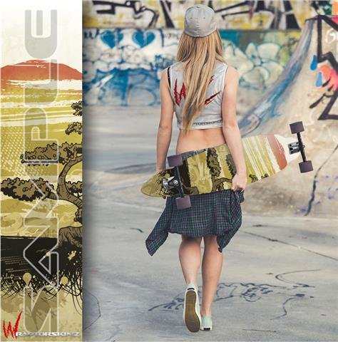 Bonsai Sunset - Decal Style Vinyl Wrap Skin fits Longboard Skateboards up to 10