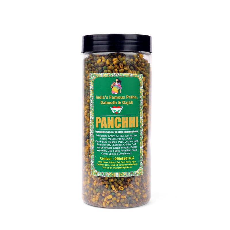 Image of Panchi Hari Moong Namkeen (400gm Pack of 1) Agra Special Crunchy Indian Snack Spicy Tangy and Tasty Made with Premium Ingredients Perfect for Tea Time and Snacking (6 Month Shelf Life)