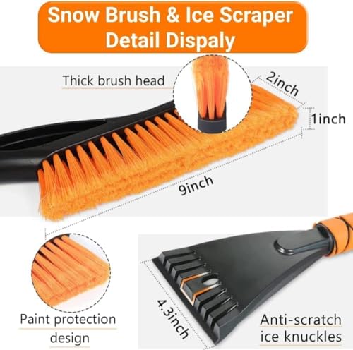 image for PLACHIDAY Snow Brush & Ice Scraper, 27 Inch, Ice Scrapers for Car Wind