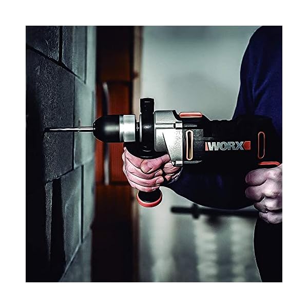 WORX WX318 Schlagbohrmaschine 810W mit robustem Metall-Getriebegehäuse, stufenloser Drehzahlregulierung, Tiefenanschlag, Schnellspannbohrfutter uvm. – Exaktes Bohren in Holz, Beton & Stahl – Bild 4