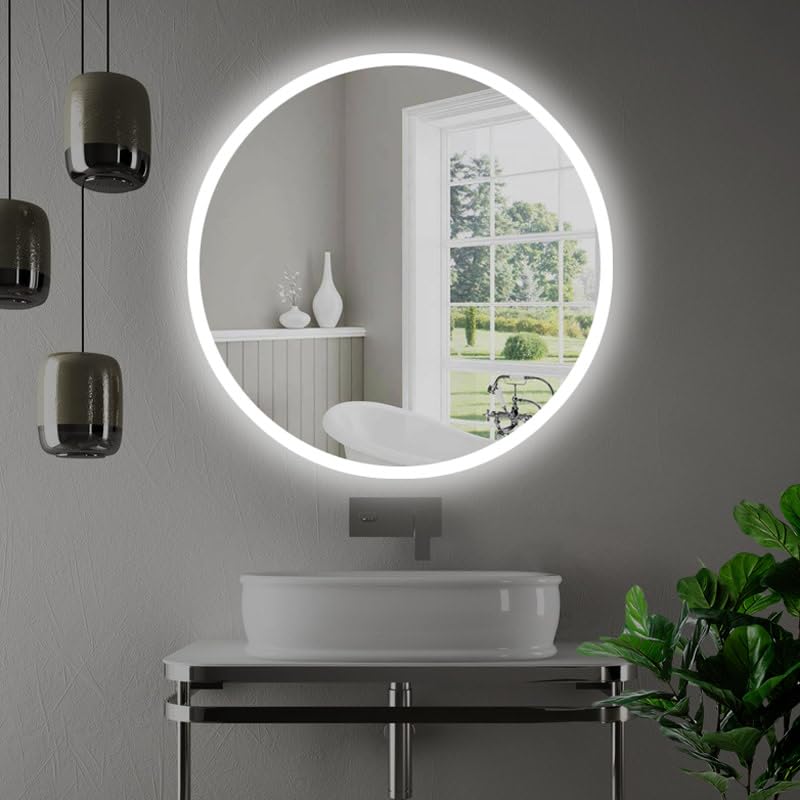 Miseno MM3636LED 36" Diameter Circular Frameless Bathroom Wall Mirror with LED Lighting - Mirrored