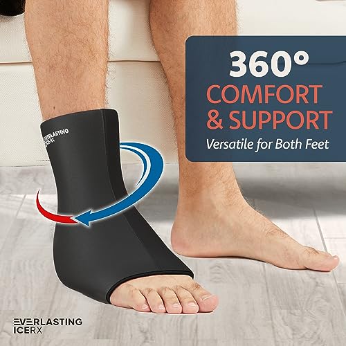 Image of Ankle Compression Sleeve for Achilles Tendonitis Relief, Ankle Ice Pack Wrap, Foot Brace Sprained Ankle Support for Women and Men, Freeze Cold Packs for Plantar Fasciitis