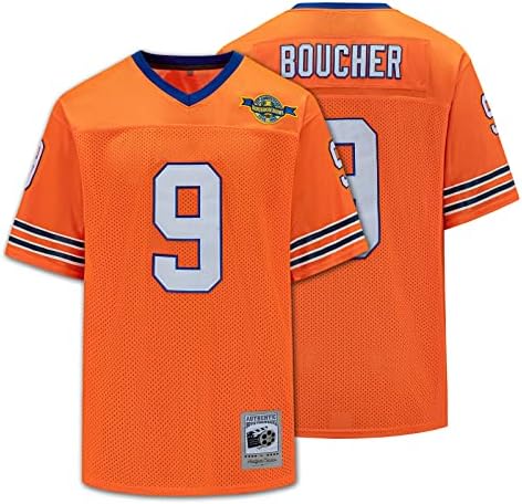 Youth Football Jersey The Waterboy Bobby Boucher #9 Adam Sandler Movie Shirt for Boys/Kids X-Large Orange