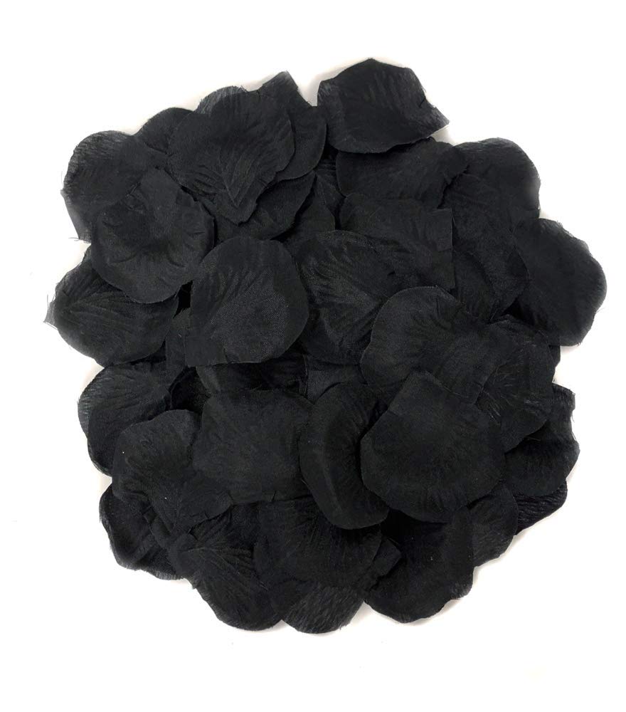 300 Pieces Silk Rose Petal Wedding Decoration (Black)