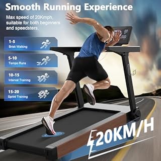 Cowmew Tapis Roulant, Tapis Roulant Pieghevole da 7 CV con Livelli di Inclinazione del 20%, 1 km/h - 20 km/h, Capacità di peso 180KG, Compatibile con App, Sensore di Pulsazioni, con Display LED