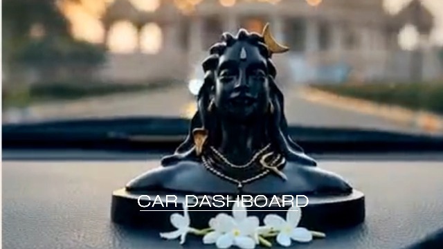 Estatua Adiyogi 4.5 Pulgadas para Auto en Resina Negra miniatura 7