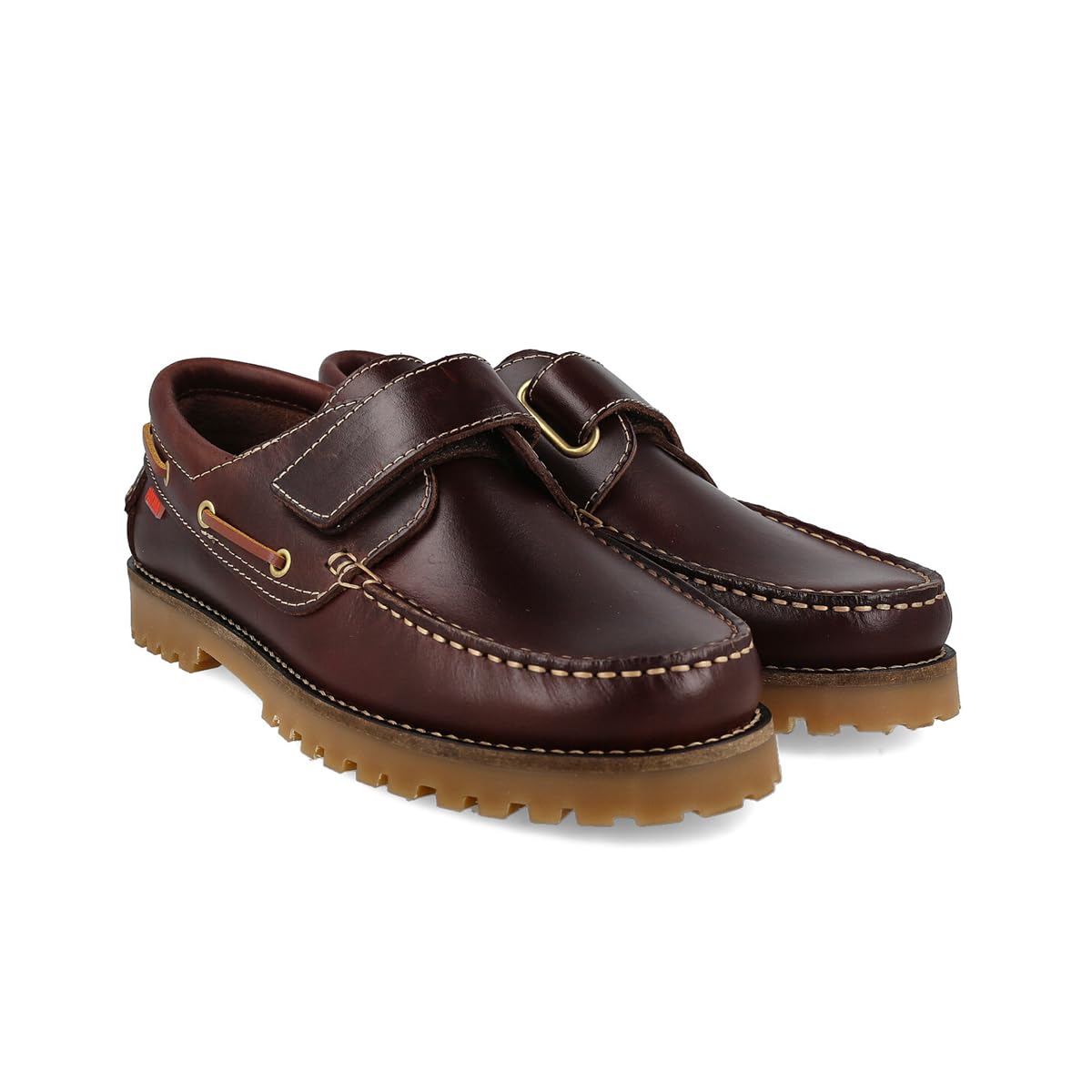 Chaussures Bateau Sport pour Homme Femme Enfant Garçon Unisexe en Cuir. Grandes Tailles. Fermeture Lacets et Contact. Semelle en Caoutchouc. Marron, Bleu Marine, Noir