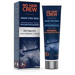 NO HAIR CREW Intim-Enthaarungscreme für Männer – Sanfte Haarentfernung ohne Rasurbrand, ideal für die empfindliche Haut im Intimbereich, dermatologisch getestet, 100 ml