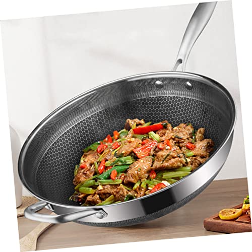 Wok de acero inoxidable antiadherente para estufa miniatura 5