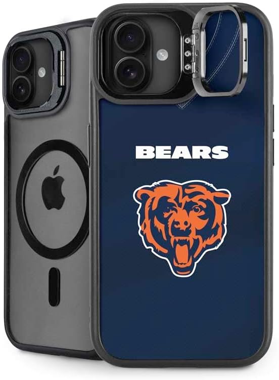 Skinit Kickstand Phone Case Compatible with iPhone 16 - Officially Licensed NFL Chicago Bears - Alternate Distressed Design