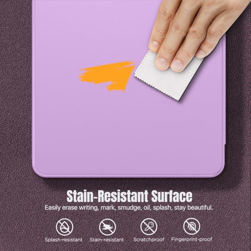 Image of MoKo Clear Case for Samsung Galaxy Tab A11+ Plus 5G 11 Inch 2026, Purple | Magnetic Multi-Angle Stand, Built-in Screen Protector, Auto Wake /Sleep, Stain-Resistant Surface, 3-layer Rock-solid Shield