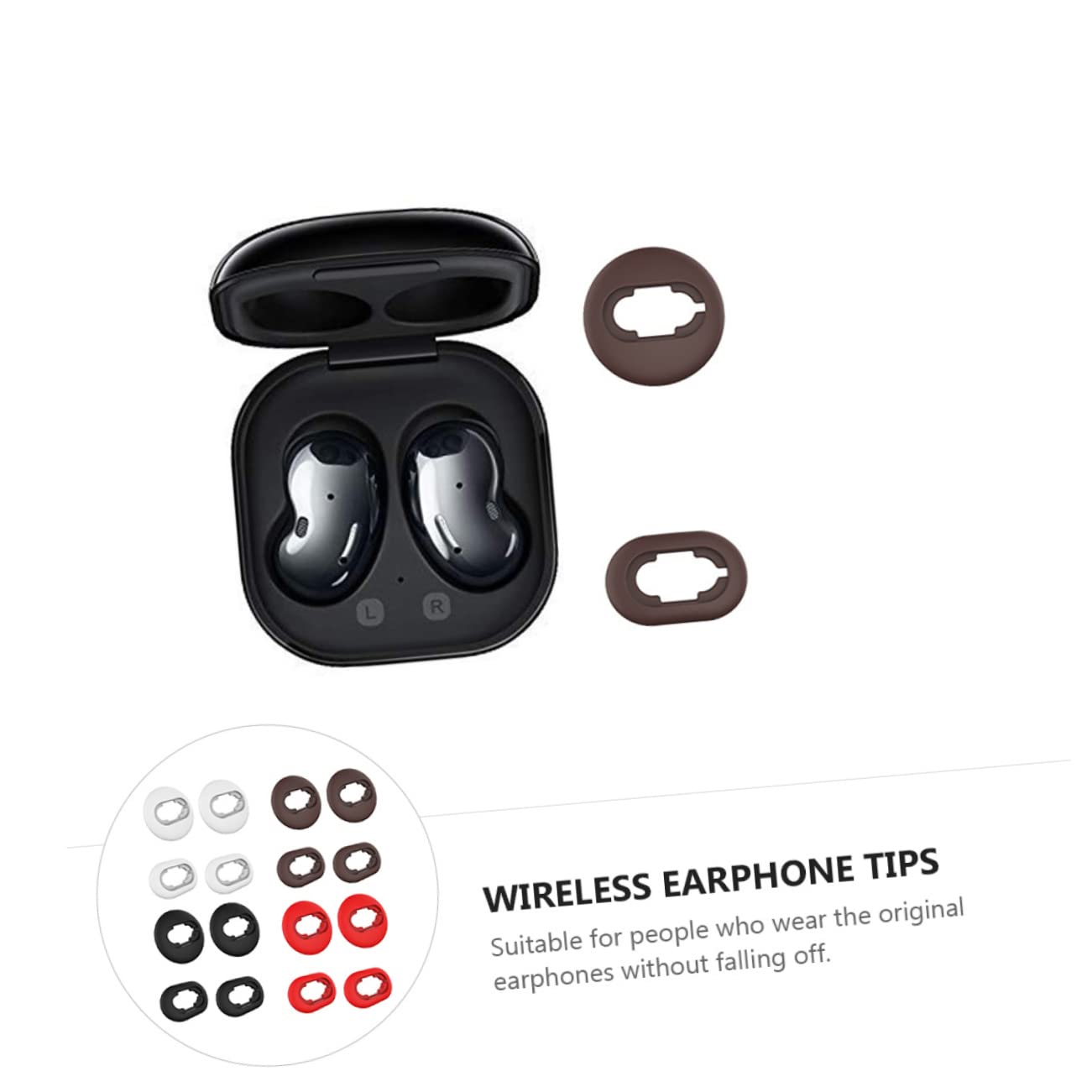 Gatuida 16pares Tapones De Para Auriculares Inalámbricos Compatible Con Buds Live De Negros Rojos y Lavables Seguro Para