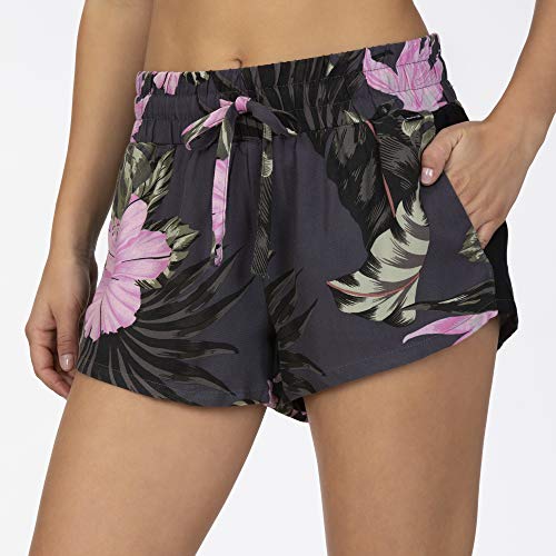 Hurley Junior's Printed Soft Beach Lounge Shorts, Anthracite, M