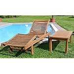 ALEOS Teak Sonnenliege Cozy+ mit Beistelltisch Coco