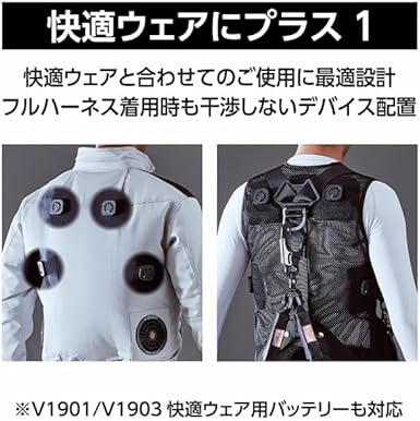 PV111 HOOH ペルチェ ベスト Mブラック 村上被服 PV111（ペルチェ式ベストセット）｜空調服EFウェア専門