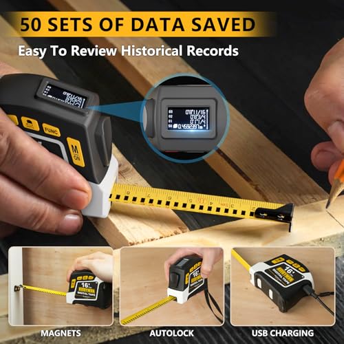 Cinta Métrica Digital Alloyman 16Ft Retráctil con Gancho Magnético miniatura 4