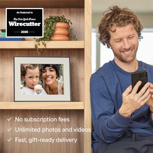 Image of Aura 12 inch HD WiFi Digital Picture Frame - Free Unlimited Cloud Storage - Send Photos from Phone - No Subscription - Auto On /Off - Gift for Parents & Grandparents (Black Mat, 12 inch)