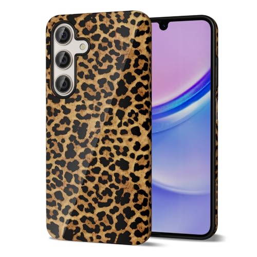 Svanove Cheetah Print Phone Case for Samsung Galaxy A15 5G Girly, Cute Leopard Case for Women, Luxury Trendy Retro Animal Print Design, Aesthetic Pattern Y2k Hard Shell Plastic Cover, Brown Fall