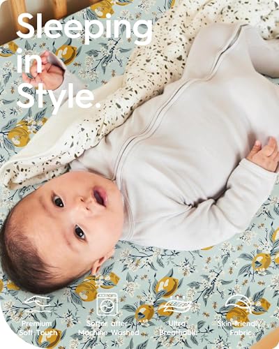 Image of Graco Pack and Play Sheets Fitted, TotBasic Ultra Soft Mini Crib Sheets Boy, Neutral Pack N Play Mattress Sheets Hypoallergenic and Soothing, Premium Jersey Playrad Sheets, 2 Pack