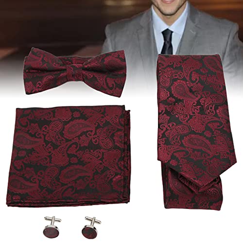 Set de corbatas para hombre con pañuelo y gemelos miniatura 3
