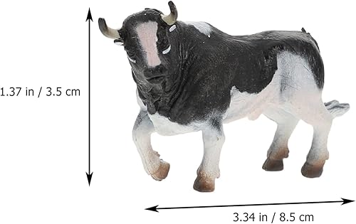 Miniatura 7 de Toyvian Juego de figuras de ganado en miniatura  4 figuras de animales vaca, toro, animales de granja, juguetes de cognición, adornos para pasteles