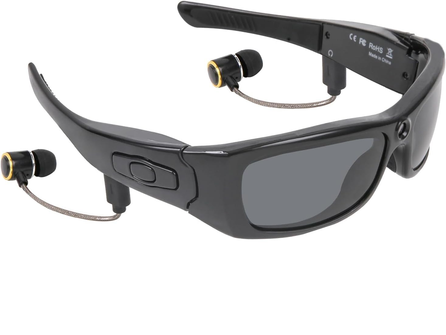Occhiali da sole con telecamera nascosta spia Full HD 1080p, Bluetooth con cuffie per musica, telefono. Con lenti polarizzate con protezione UV, per attività all'aperto e viaggi - CW895