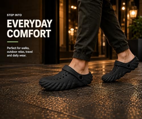Image of Kraasa Men's Lightweight Classic Clogs Sandals with Adjustable Back Strap & Daily Used Slipper with Lightweight Design for Men's & Boy's