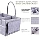 WUUDWALK Baby Windel Caddy Organizer mit Reißverschlusstasche,Tragbaren Filz Kinderzimmer Vorratsbehälter und Auto Organizer für Neugeborene und Baby-Essentials und Spielzeug,Grau