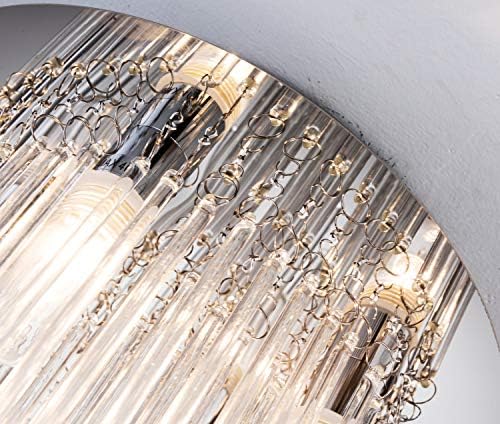 HARPER LIVING 4xG9 Semi-Flush Ceiling Light, Chrome Finish, Waterproof (IP44), Ideal for Living Room, Bathroom, Bedroom, Kitchen, Hallway, Hotel, B&B