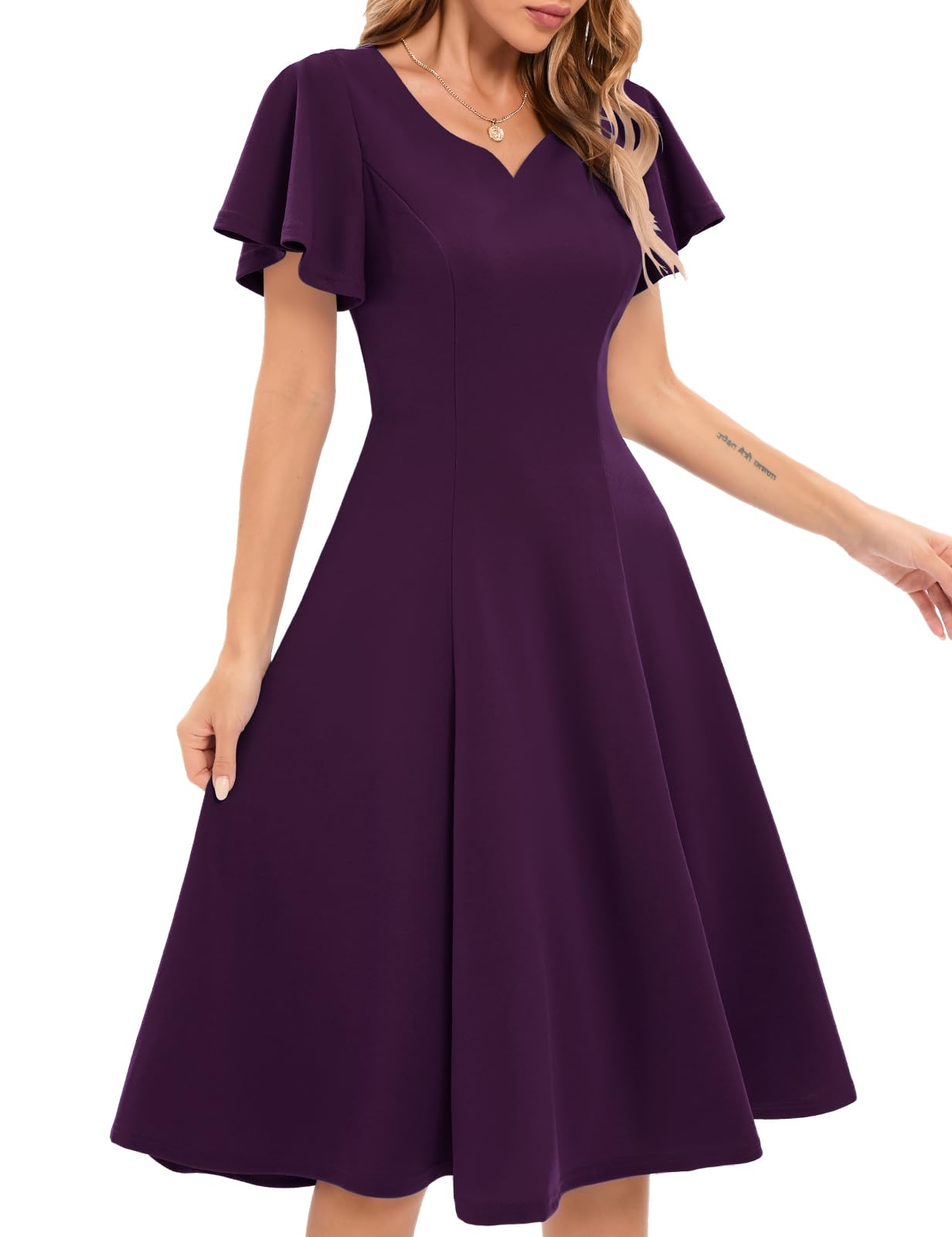 HomRain Robe de cocktail ajustée et évasée pour demoiselle d'honneur, invitée de mariage pour femme, robe de travail pour remise de diplôme