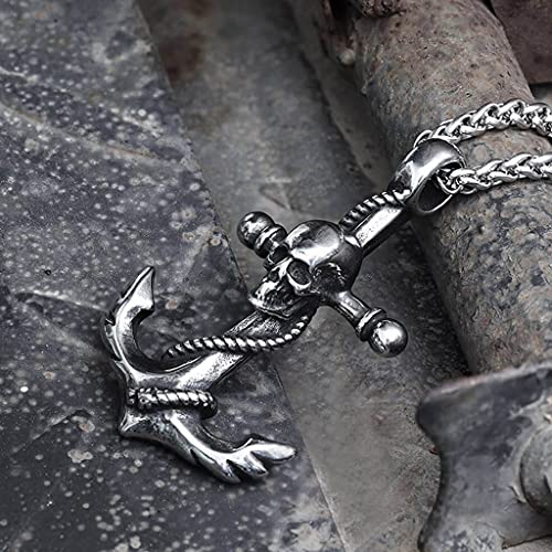 Collier en Acier Inoxydable Vintage avec Chaîne de Quille Robuste